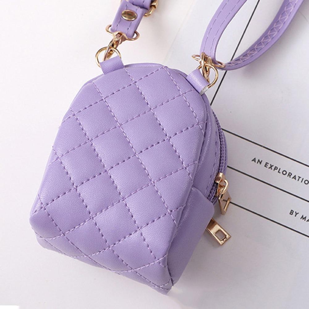 with Keychain PU Mini Coin Purse Backpack Shape PU Small Wallet  Headphone