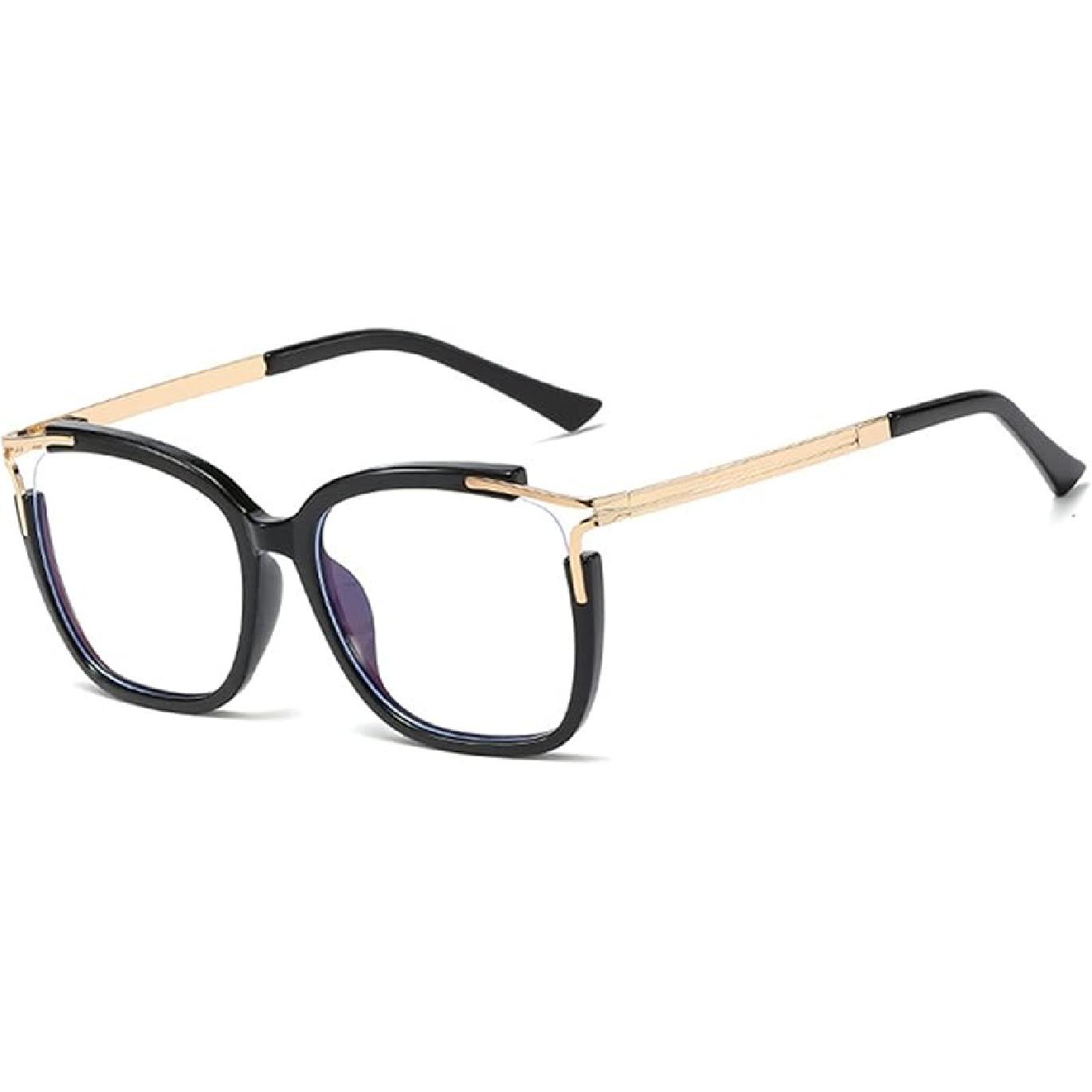 

bullabulling Women Cat Eye Reading Glasses Blue Light Blocking Fashion Frame Oversized Quality Readers 4.0 x чорний