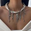 Ingemark Multilayer Vintage Star Love Heart Tassel Link Pendant Choker Necklace Creative Imitation Pearl Chain Party Jewelry New