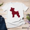 Rotes Karomuster Zwergschnauzer Hundeliebhaber Weihnachten Pyjama Unisex T-Shirt