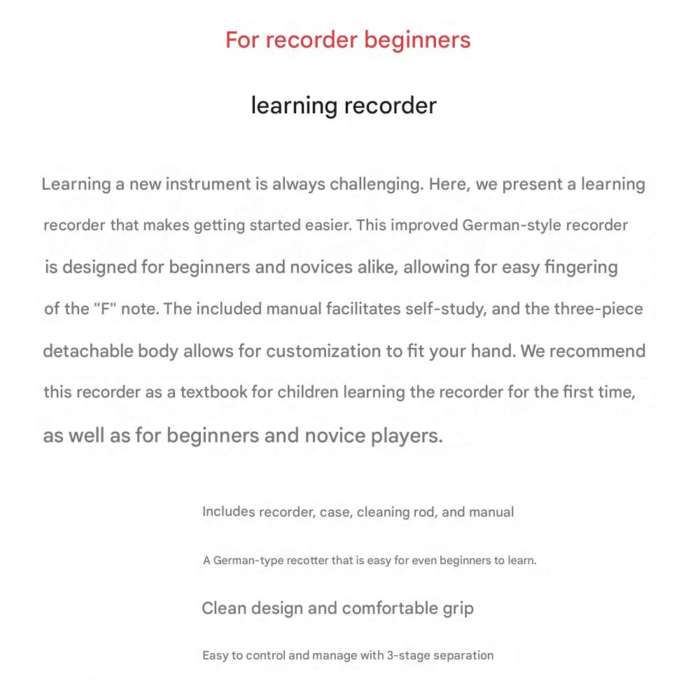 Plastic Flute(Recorder) for Beginners