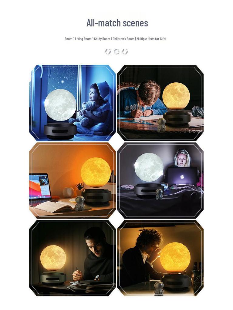 Smart Magnetic Levitation Moon Lamp: Automatic Lifting Ornament for Valentine's Day, Festivals & Commemorative Gifts
