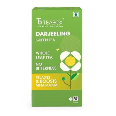 Teabox Bio Darjeeling Grüner Tee 25 Teebeutel | 100% Ganze Blatttees aus Darjeeling | Reich an Antioxidantien | Gesund und erfrischend