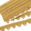 1card Sparkle Polyester Lace Ribbon with Wavy Trimming for Clothing Accessories Goldenrod 1-5/8 Inch(40mm) About 14.22 Yards(13m)/Card