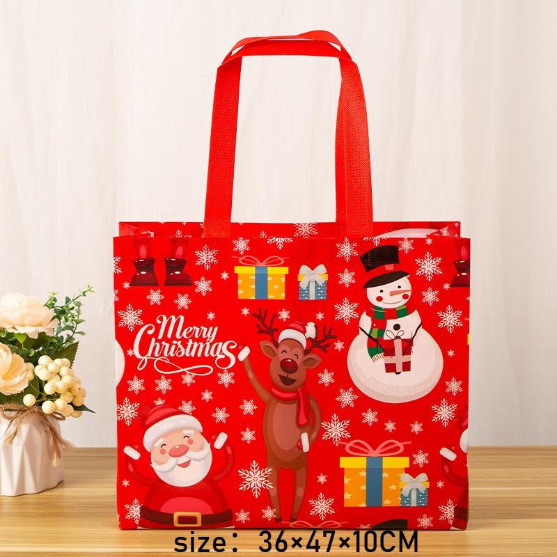 

1-20PCS Christmas Gift Bags Santa Snowman Moose Design Goodie Bags for Kids Candy Storage, Holiday Party Supplies Tote 1PC