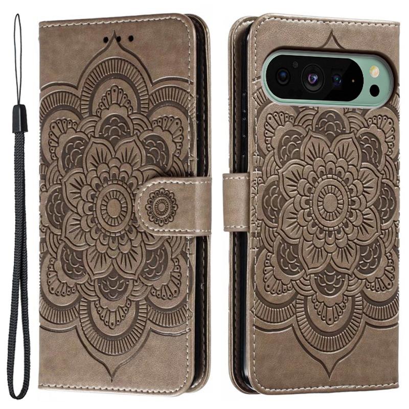 For Google Pixel 10 Pro/Pixel 10/Pixel 9 Pro/Pixel 9 Case PU Leather Mandala Imprinted Design Wallet Phone Cover
