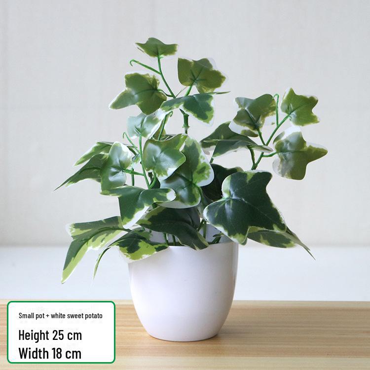 

Искусственный зеленый лист редиса в горшке для украшения гостиной и рабочего стола