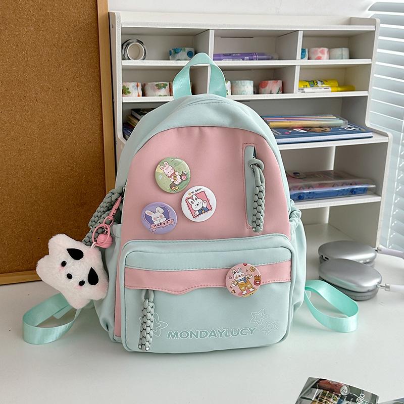 High-value schoolbag for girls, junior high school students, large-capacity backpack, dopamine soft girl travel backpack