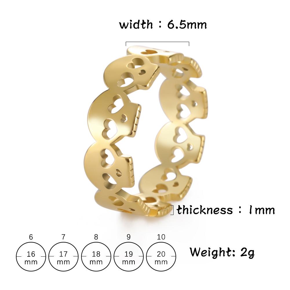 Unift Кольца с черепом для женщин мужчин Кольца из нержавеющей стали Готические гранж панк украшения Черный цвет Аксессуары на палец Хэллоуин Подарок 6 золотой