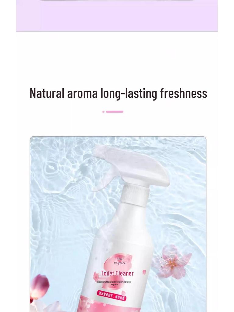 Floral Scent Toilet Cleaner - Strong Deodorizing, Stain Removal, Long-Lasting Fragrance for Bathroom and Tile