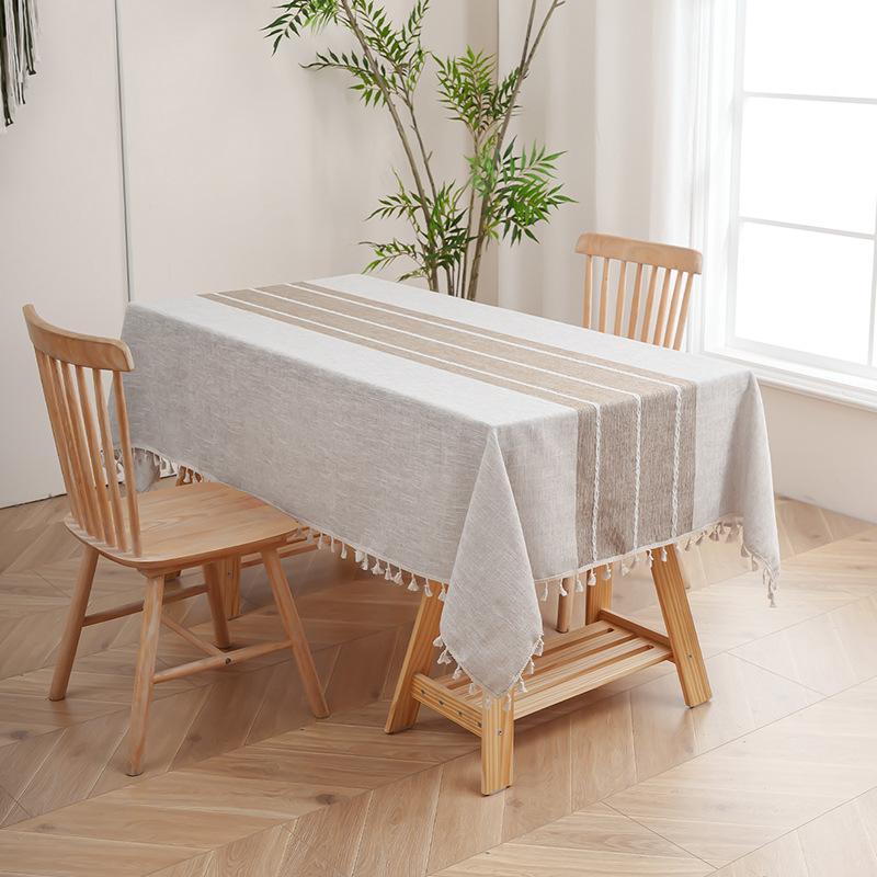 

Waterproof And Oil-Proof Cotton And Linen Fabric Rectangular Tablecloth Coffee Table Pad Book Tablecloth Modern Simple Tablecloth 140*90