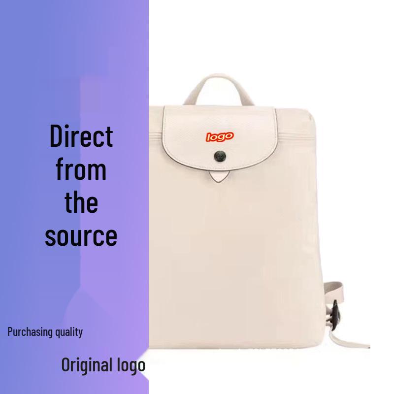 French Dragon Inlay Waterproof Nylon Backpack with Phone and ID Pocket - Women's Casual Street Style