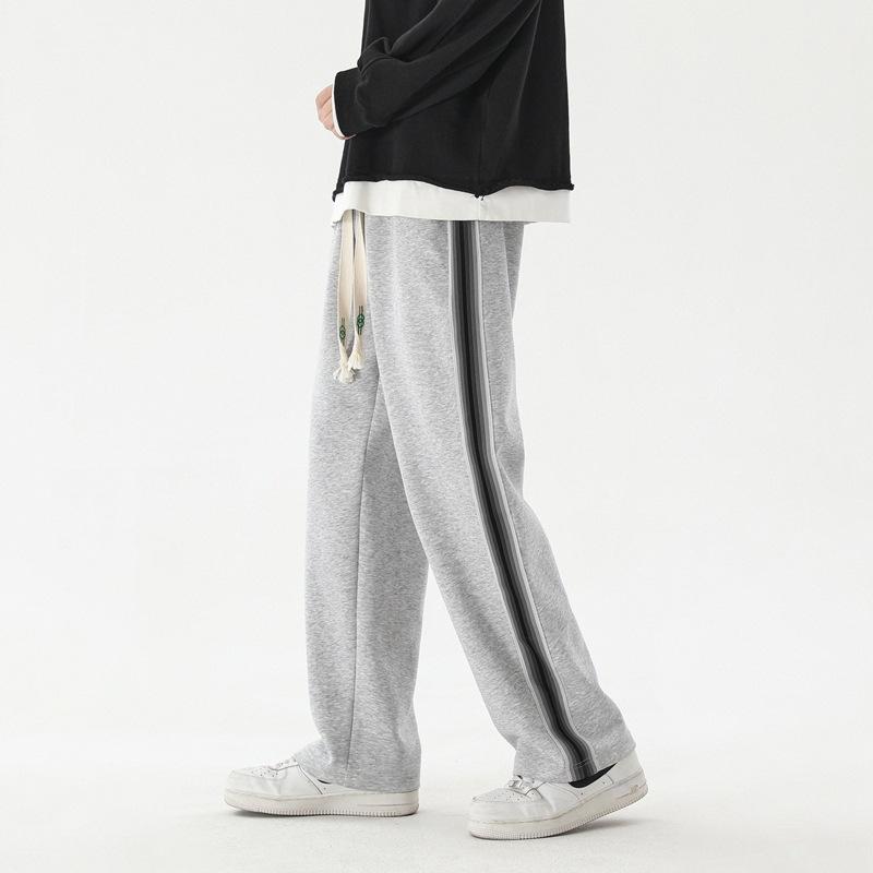 

Spring and autumn new casual pants men s versatile loose drape straight sweatpants wide-leg pants 4XL