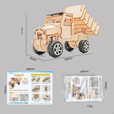 Model Car Kit 3D Puzzle Wood Building Craft Science Experiment Solar Truck for Kids Ages 7-14