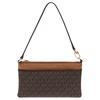 Jet Set Logo Print Gold Hardware Coated Canvas Shoulder Tote Medium Women's Brown