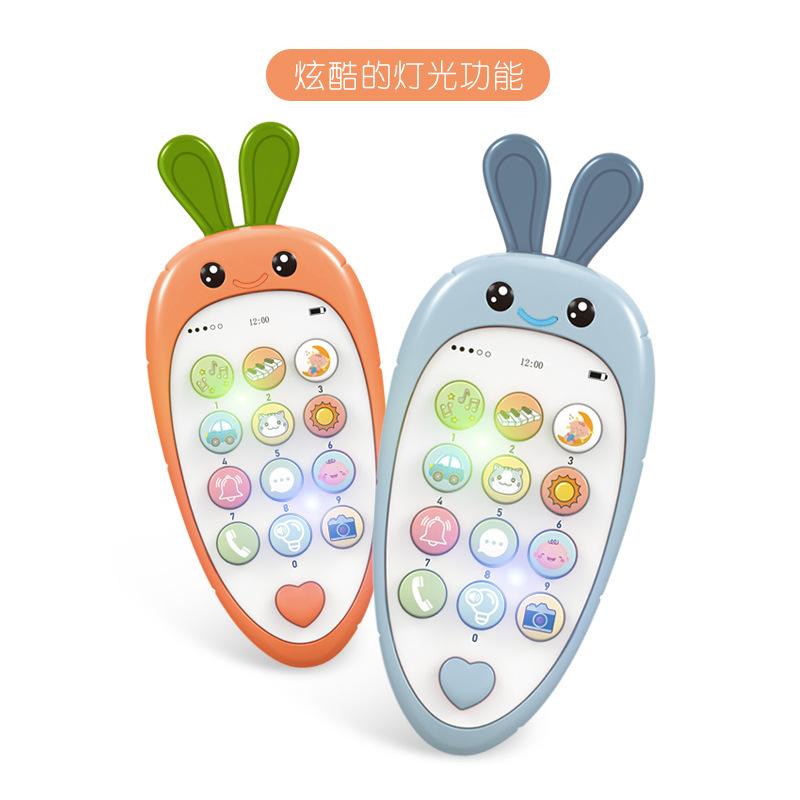 Baby Cartoon Radish Simulation Mobile Phone Can Be Bitten, Children'S Music Early Education Story Machine, Bilingual Learning Toy