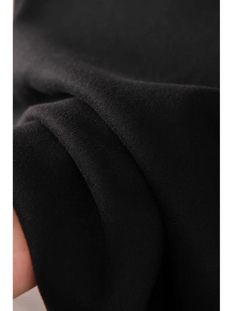 Women's Fashionable Woolen A-line Long Skirt - Autumn/Winter 2026, Elegant Velvet, Beautiful Temperament Umbrella Design.