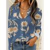 Women Long Sleeve Shirt Fashion Elegant Floral Print Blouse Elegant Casual Daily Wear Spring Autumn Blouse Tops Office Lady 2026