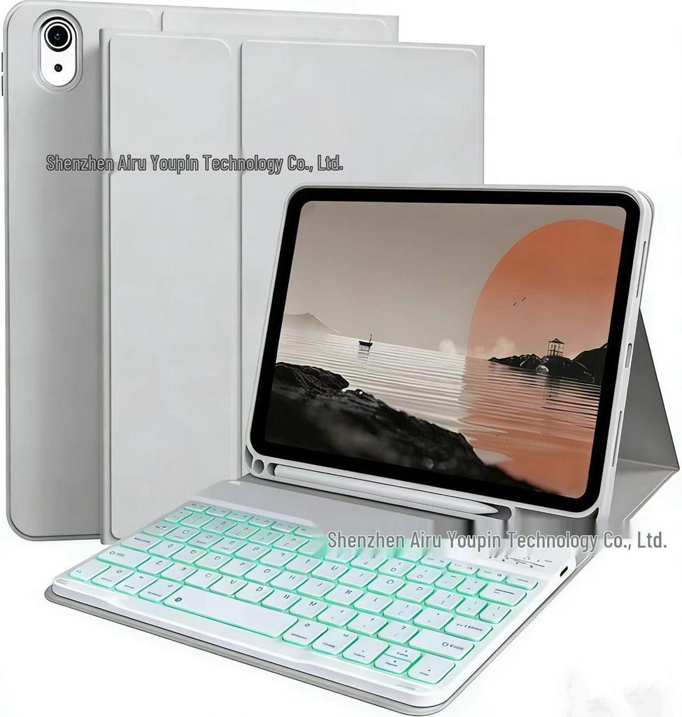 Compatible Apple iPad A16 Tablet Keyboard Case: M4 Backlit Bluetooth RGB Magnetic Shell