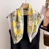 Literary Artistic Small Fresh Floral Temperament Square Scarf Multifunctional Decorative Fashionable Sunscreen Shawl Women