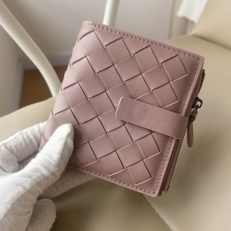 Handwoven Genuine Leather Wallet Men Women - Bi-Fold Coin Pouch Card Holder In Sheepskin Fashionable Business Style