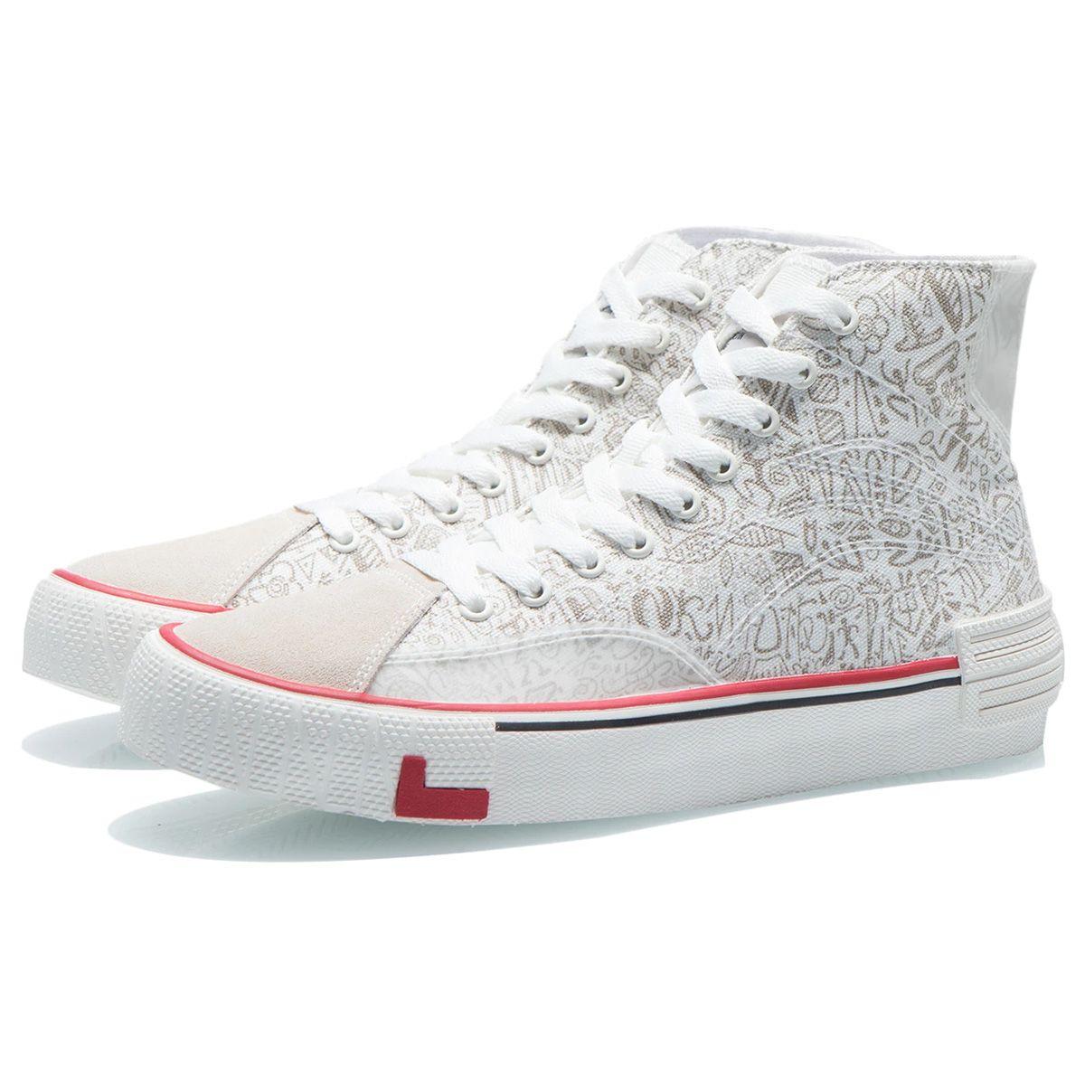 Li Ning We Are Canvas Hi Trendy Versatile Casual High-Top Sneakers Women Sneakers White — фото 3