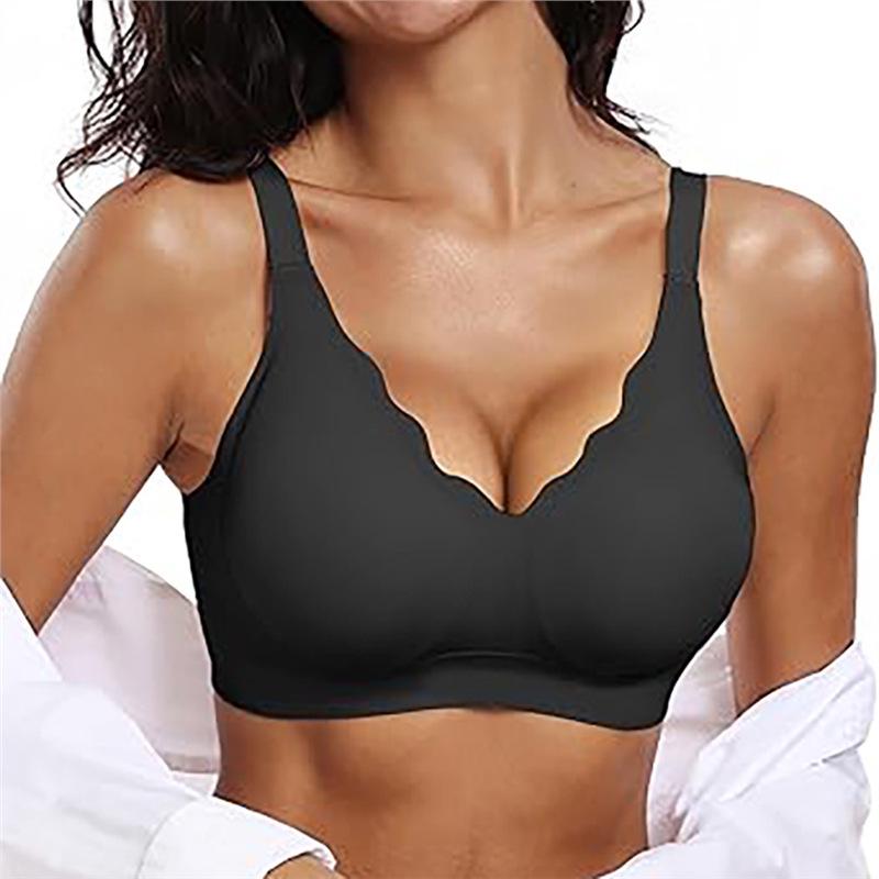 

Seamless Push-Up Wire-Free Bra for Plus Size - Anti-Sagging Women s Underwear XL чорний