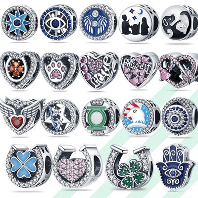 Charms Srebro Próby 925 Nowa Seria Oko Proroka Kwiaty Serce Charms Pasują 3mm Oryginalny Wisiorek na Bransoletkę Biżuteria DIY dla Kobiet