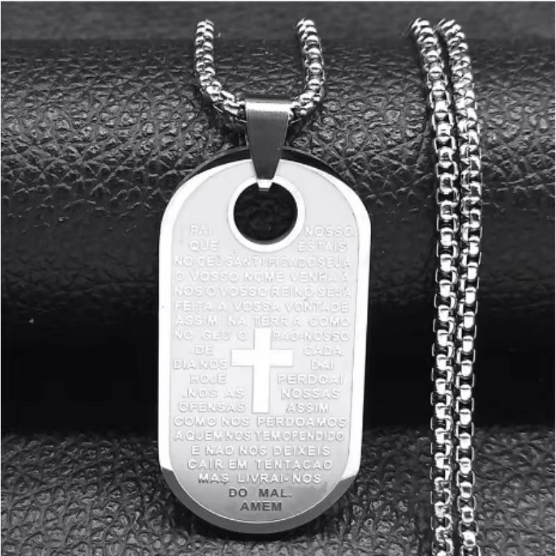 

Pendant Men s Fashion Simple Square Brand Cross Jewelry Necklace 50CM