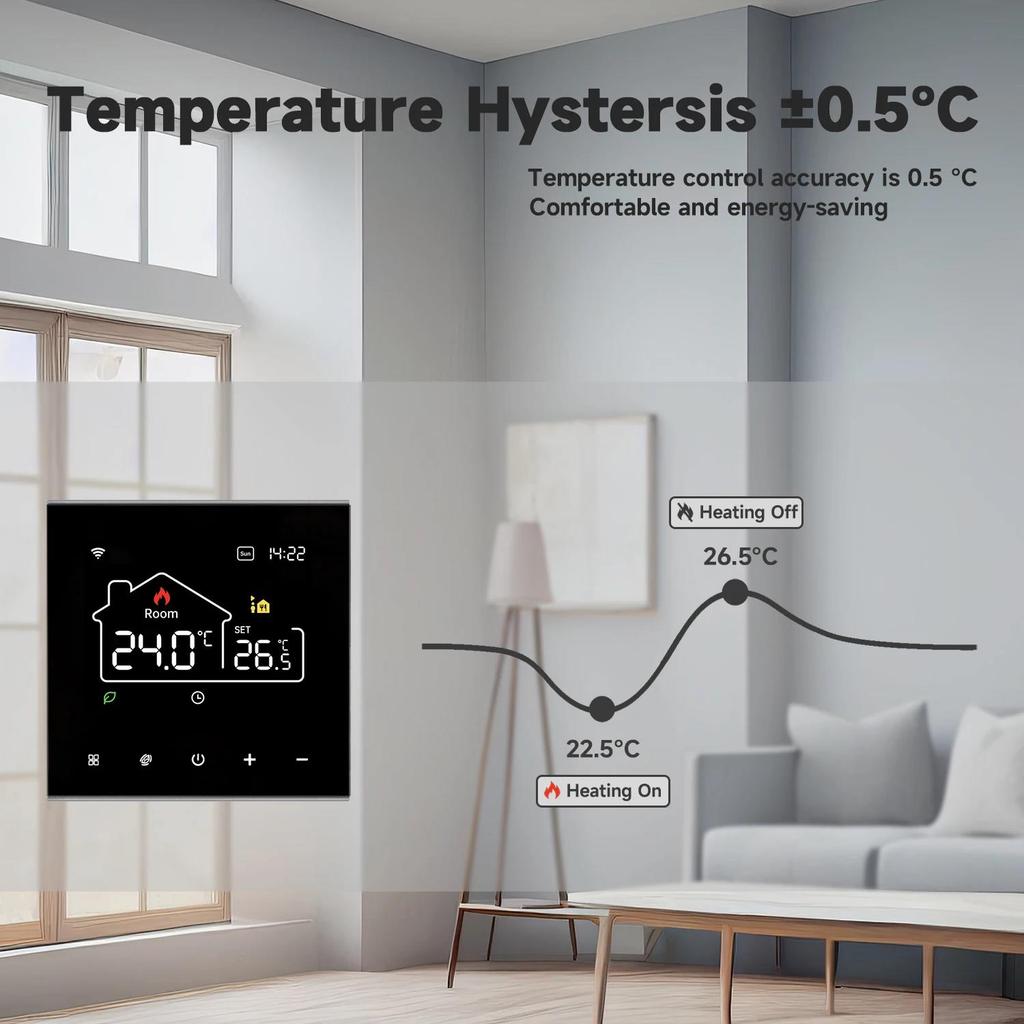 New Tuya WiFi/NonWiFi Opt.Smart Thermostat Electric Heating Water Gas Boiler Temp Controller Work With Alexa Google Home Alice Fuel Injectors 6