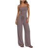 Women's Loose Fit Two-piece Loungewear Set Sleeveless Spaghetti Strap Camisole Drawstring High Waist Wide Leg Pants Matching Tracksuit