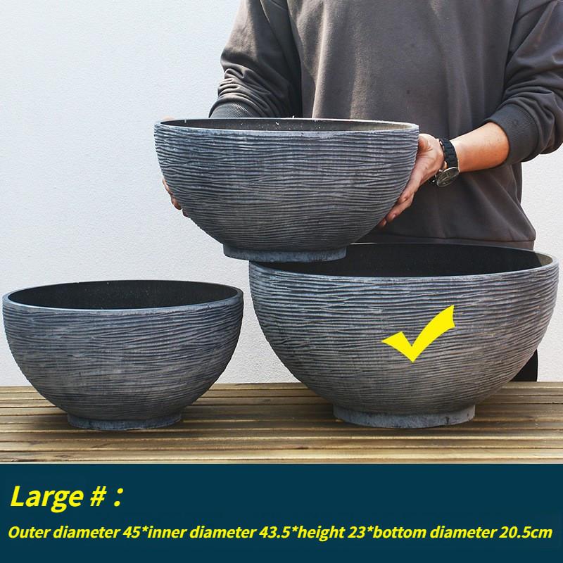 Neporézní Lotosový květináč Leknín Měděná mince Tráva Peněžní tráva Květináč Plast Imitace kamene Extra velká Mísa Lotosový květináč