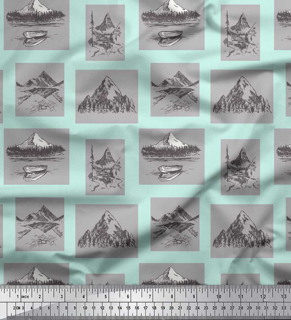 

Soimoi Purple Japan Crepe Satin Тканина для човнів і гірської природи з принтом Швейна тканина метр 42 дюйма 42 Inch Wide - Poly Crepe зелений