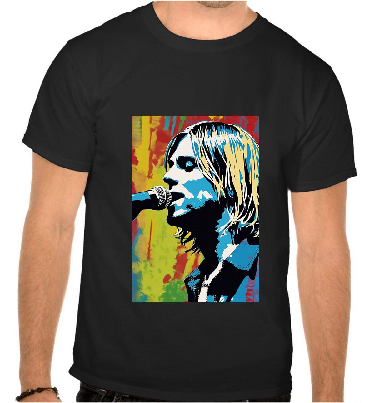 26 Kurt Cobain NIRVANA Rock Music Black T-Shirt -1152- Unisex T-Shirt L