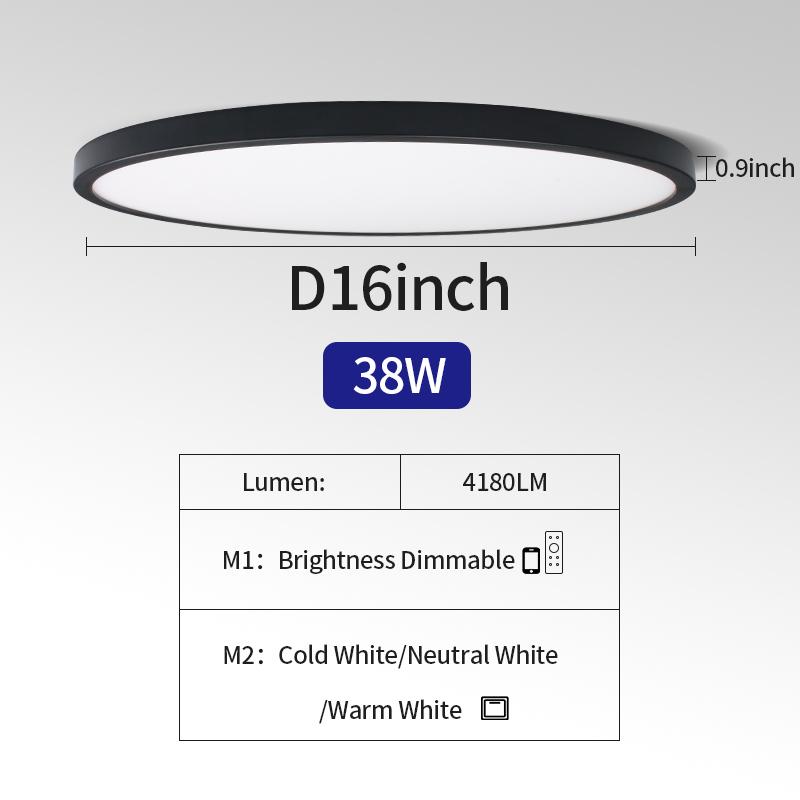 

Ультратонкие светодиодные потолочные светильники в гостиной 24 Вт 28 Вт 38 Вт 48 Вт светодиодные потолочные светильники с регулируемой яркостью для спальни кухни офиса 110 В 220 В Neutral White
