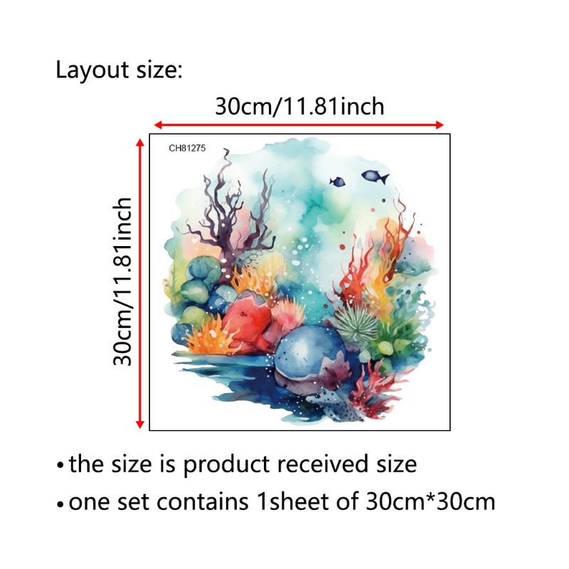 Sea Turtle Coral Jellyfish Toilet Lid Decal Sticker Bathroom Beautification Self-Adhesive Decoration Waterproof Sticker