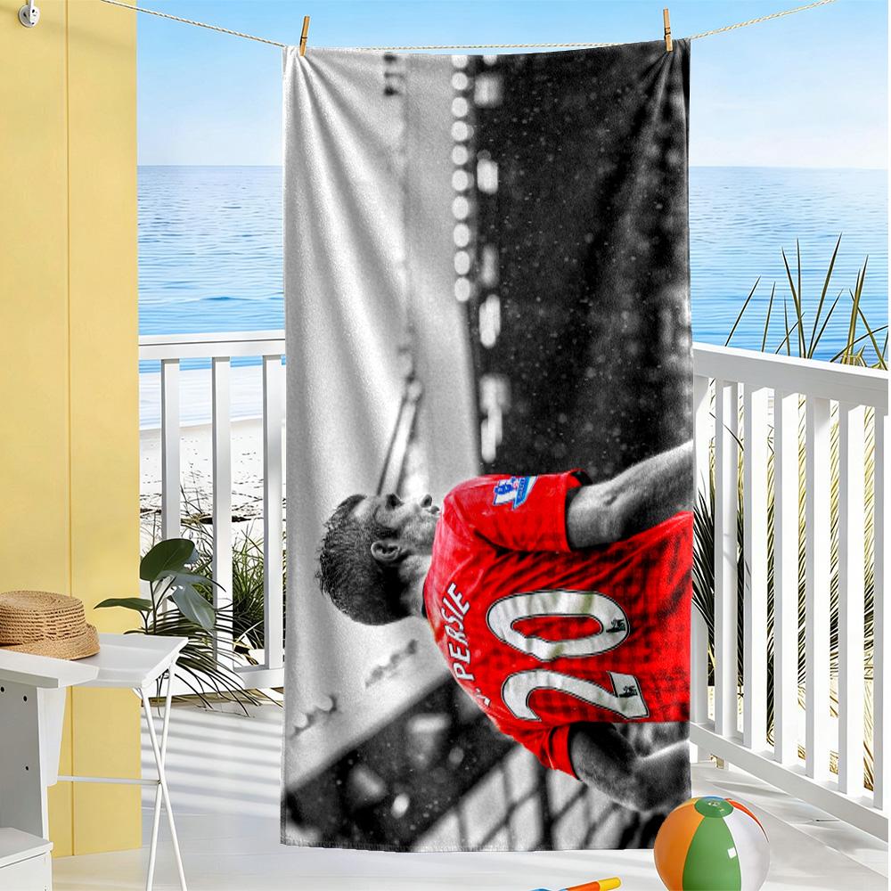 Football Player Celebration Moment Beach Towel Super Soft & Absorbent Comfortable Lightweight