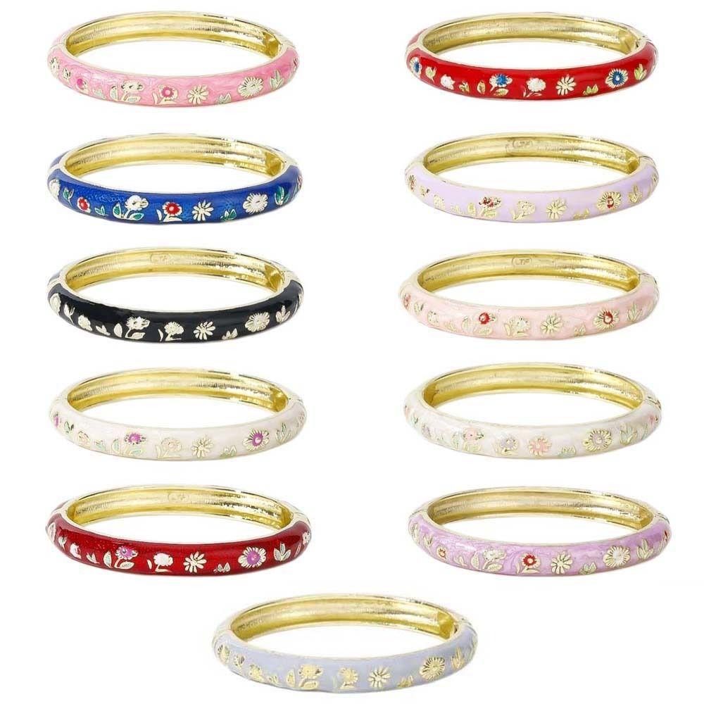 Enamel Vintage Cloisonne Bangle Traditional Chinese Chinese Flower Bangle Ethnic Classic Women's Hand Bracelet Jewelry Gifts