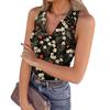 Damen Sommer Mode Lässig Retro Print V-Ausschnitt Ärmelloses Top Skinny Tanktop