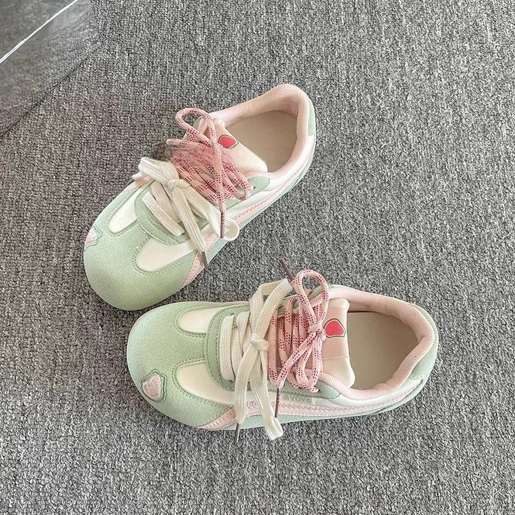 Cute Ins Wind Moral Training Shoes Women's New Spring and Summer Breathable Thin Baseplate Shoes Retro Casual Women