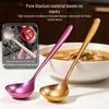 Pure Titanium Antibacterial Korean-Style Soup Spoon with Long, Thickened Handle