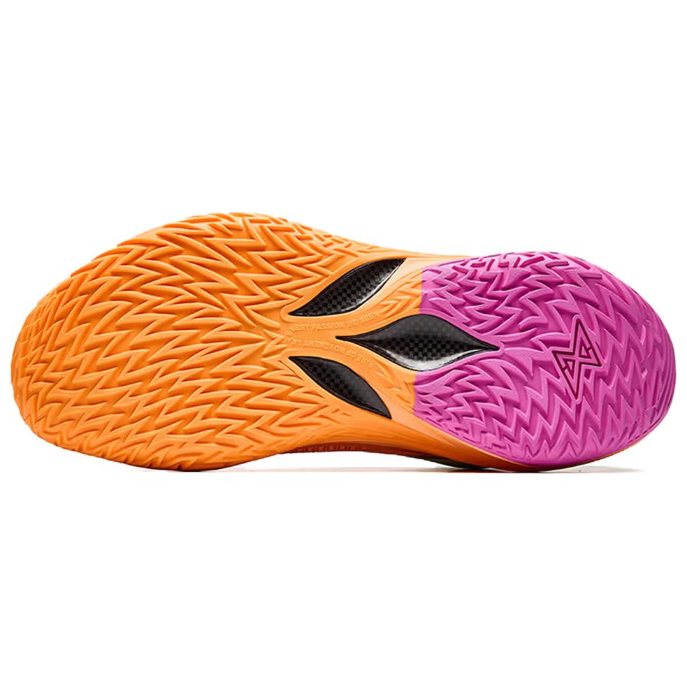 ANTA Shock Wave 8 Basketball Shoes Men's Low-top Orange Black Pink Gre