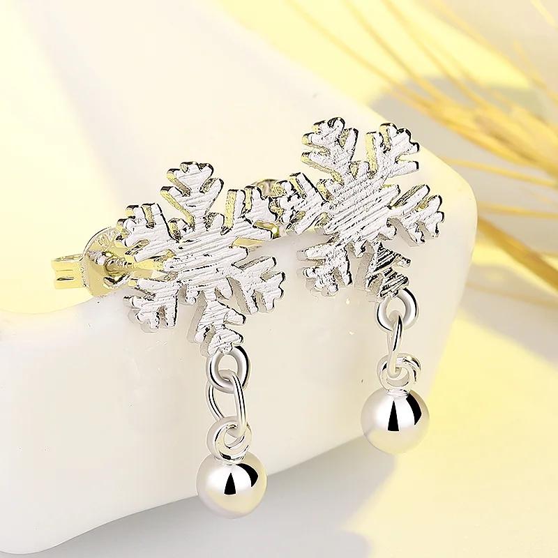 Корея Маленький Колокольчик Серебряная Игла Серьги для Женщин Девушек Темперамент Серьги-Снежинки 2022 Brincos Женская Мода