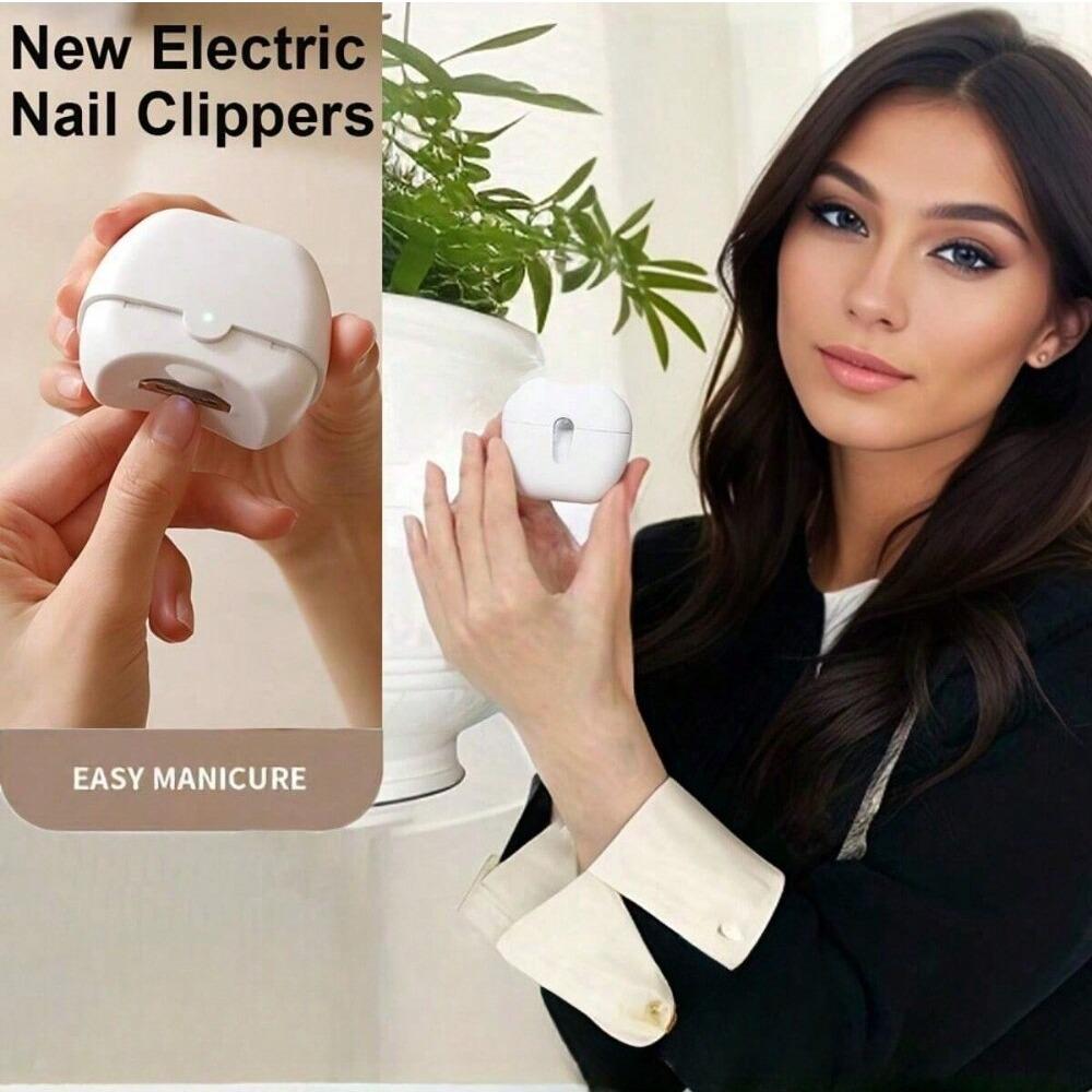 Electric Nail Clipper Rechargeable - Compact Portable Trimmer for Kids Adults Home Travel Auto-Sensing Safe Nail Care Tool