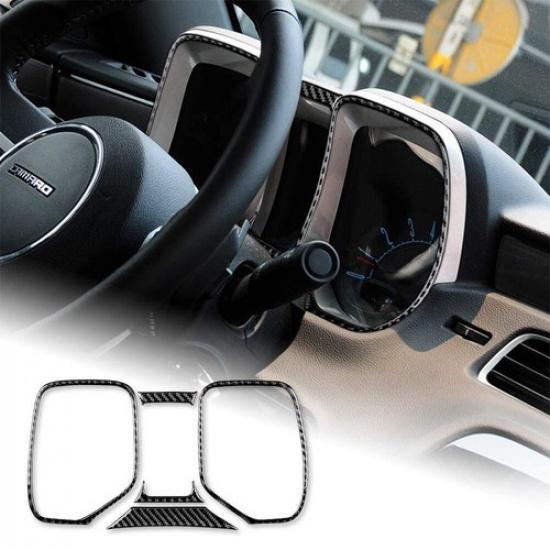 5Pcs Carbon Fiber Interior Speedometer Surround Cover Trim For Chevrolet Camaro