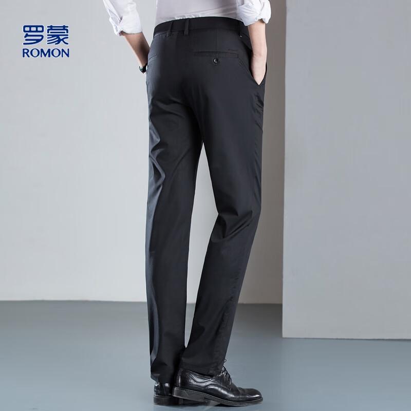 ROMON Men's Bamboo Fiber Casual Straight-Leg Pants