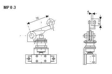 MPO-3 limit switch with lever and roller