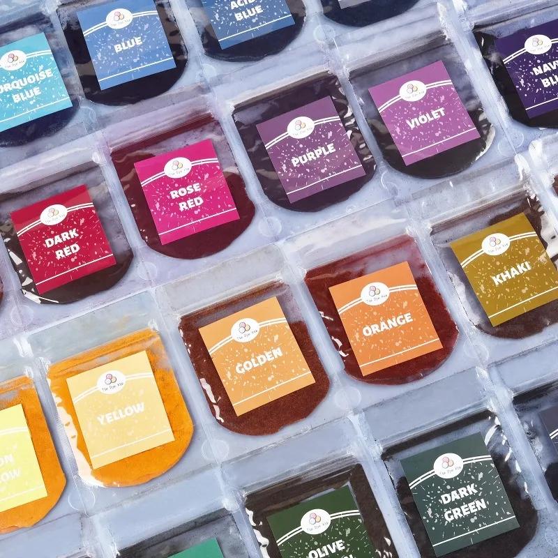 24 Colors 10g Fabric DIY Tie Dye Powder Color Change Free Cooking Color Dye For Fabric Bag Clothes Suit Dye Fabric Decorating