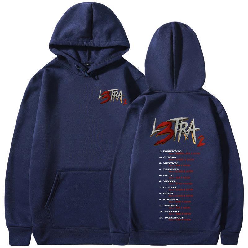 Rapper Luar La L L3TRA 2 Album Hoodies Herren Damen Mode Hip Hop Langarm Pullover Kapuzenpullover Lässig Komfort Übergroße Sweatshirts