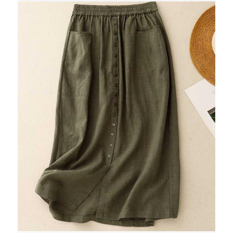Vintage Simple Versatile Original Design Thin Half Skirt Literary Female